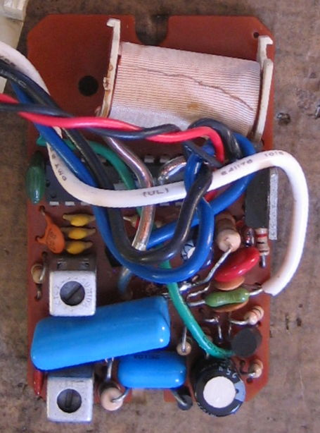Nonstandard positions of some components. Leads attached on component side in some cases.